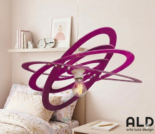 Lampadario sospensione viola - a,