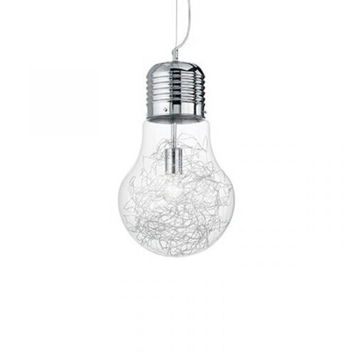 Lampadario vetro cromata - in,