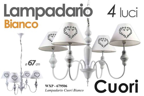 Lampadario 67cm metallo luci - metallo,