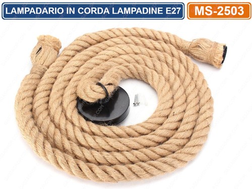 Lampadario corda con doppio - lampadario,
