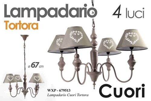 Lampadario metallo tortora - lampadario,