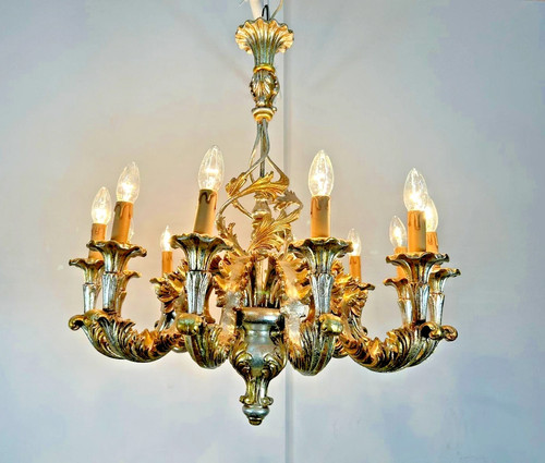 Lampadario grande legno 12 - in,