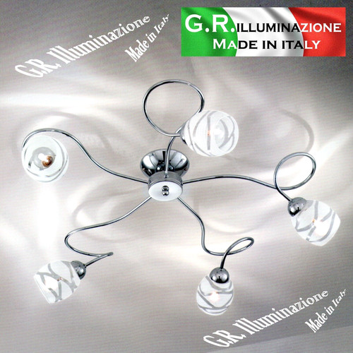 Plafoniera moderna cromata - plafoniera,
